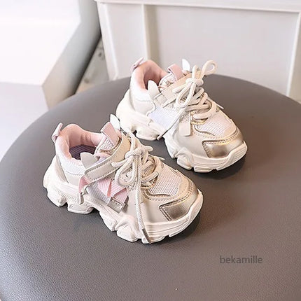Girls & Boys Casual Sneakers Soft Sole Sports Shoes For Child Autumn colorful