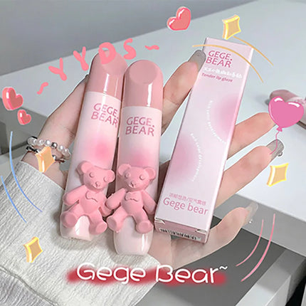 6 Color Girl's Velvet Matte Lipstick Blush Waterproof Long Lasting Cute Bear Lipgloss Non-Stick Cup Makeup Lip Tint Mud Cosmetic