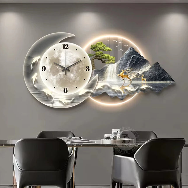 Modern Art Mural Wall Clocks Fashion LED Luxury Mechanism Large Big Size Interior Clock Wall Bathroom Reloj De Pared Wall Decor