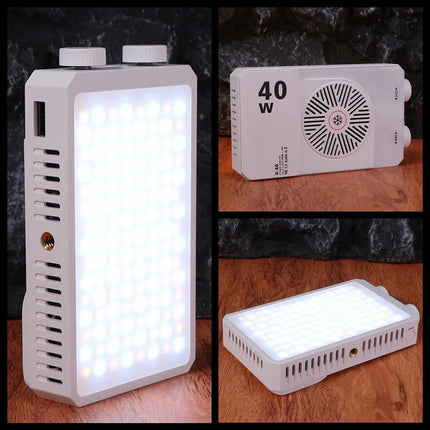 40W RGB LED Camera Light 2800-9000K 4400mAh Battery Mini LED Video Lamp with Tripod Adjustable Pocket Photography Light Camping