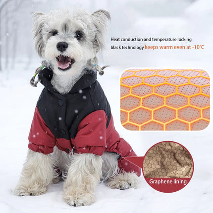 Winter Warm Dog Jacket Waterproof Dog Clothes for Small Medium Dogs Four Legs Chihuahua French Bulldog Jumpsuit Puppy Outfits