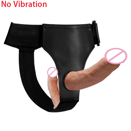 Double Penis Vibrator Dual Ended Strap on Elastic Harness Belt Strap On Dildo Adult Sex Toys for Woman Couples Anal Soft Dildos