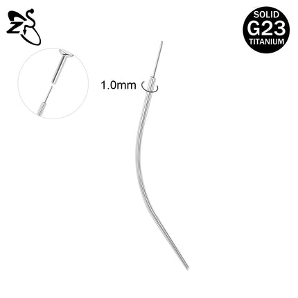 ZS 1 Piece G23 Titanium Curved Taper Insertion Pin Tool Internal Thread Piercing Kit For Tragus Helix Lip Nose Piercing Jewelry