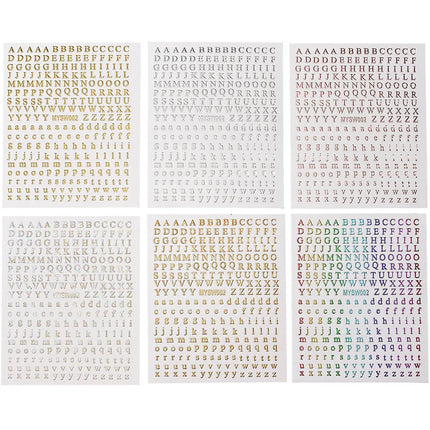 Letter Nail Art Stickers 12 Sheets / Stickers Lettres Ongles