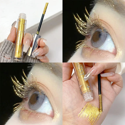 Diamond Silver Mascara Shiny Galaxy Sequins Sweat Proof Glitter Eyelashes Quick Dry Lasting Curling Thick Mascara Shimmer Makeup