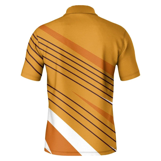 Color block men's shirts, fashionable striped printed T-shirts, men's shirts, polo shirts, short-sleeved lapels, designer T-shir