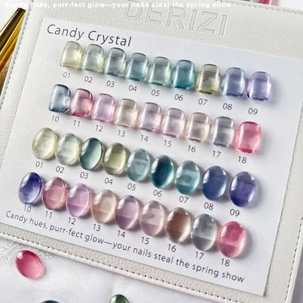 18pcs Glass Bead Cat‘s’ Eye Gel Nail Polish Set With Color Sample Holographic Magnetic Nail Polish Soak Off UV LED Varnish 15ml