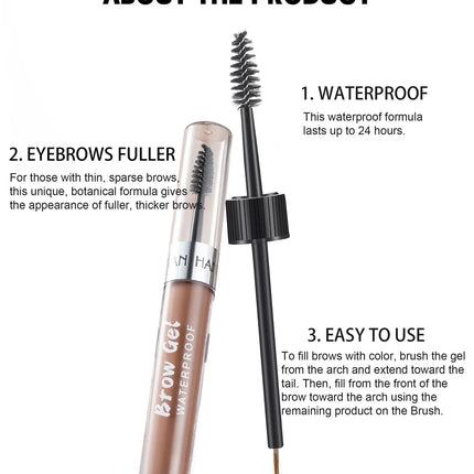 HANDAIYAN Eyebrow Tattoo Gel Semi-permanent Waterproof Lasting Eye Brow Tint Dye Black Brown Eyebrow Dyeing Cream Women Makeup