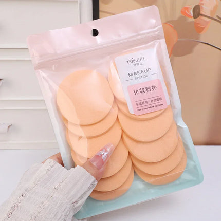 12-120Pcs Round Shape Sponge Powder Puff Wet Dry Dual Use Skin Color BB Cream Foundation Cosmetics Puff Face Beauty Makeup Tools