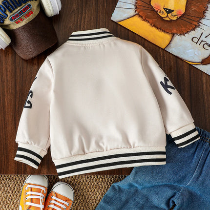 Baby Boys 2025 New Spring Autumn Baby Girls Boys Clothes Cartoon Letter Jacket Fashion Sports Costume Infant Sportswear For 1-3Y