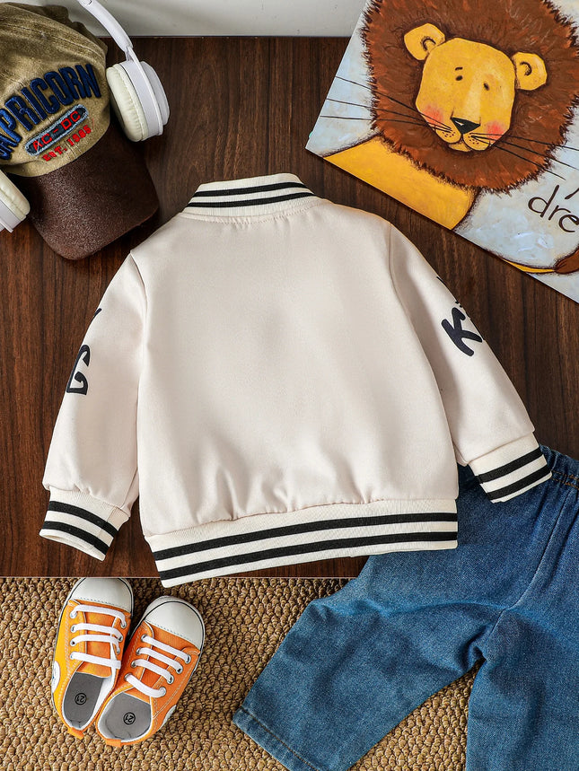 Baby Boys 2025 New Spring Autumn Baby Girls Boys Clothes Cartoon Letter Jacket Fashion Sports Suit Infant Sportswear For 1-3Y