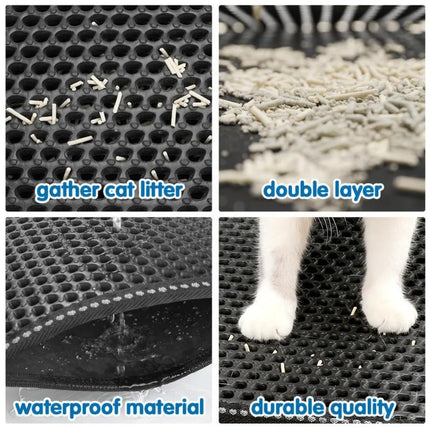 70x120cm Large Cat Litter Mat Large Size Waterproof Pet Toilet Cat Litter Trapping Mat Non Slip Double Layer Cats Litter Box Pad