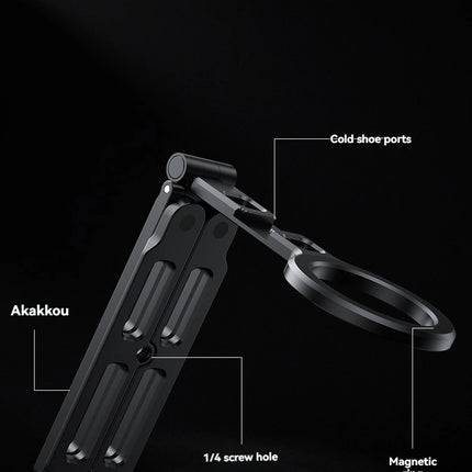 VRIG MG-21 Magnetic Phone Holder Magsafe Tripod with Arca-Swiss Cold Shoe for Phone Vlog Foldable Desktop Phone Mount for Travel