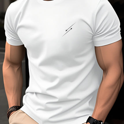 Summer men's 100% pure cotton casual fashionable loose retro compass mountain pattern printed round neck short sleeved T-shirt
