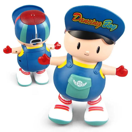 Educational LED Dancing Boy Figurine Plastic Music Dancing Swing Boy Movable with Lights Electric Boy Birthday Gift