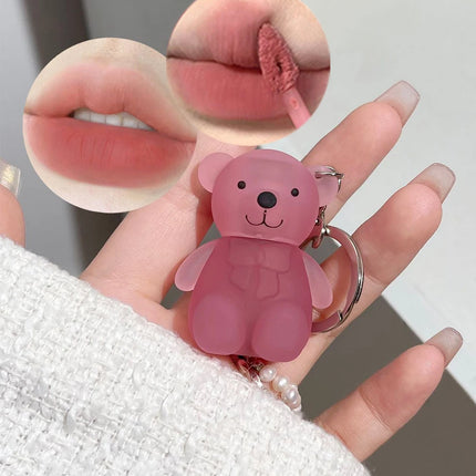 Art Value Cute Bear Velvet Lip Mud Soft Mist Whitening Silky Lip Glaze Low Saturation Tone Lipstick