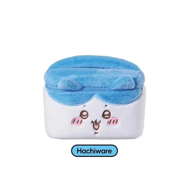 Kawaii Chiikawa Cosmetic Bag Large Capacity Multi-Pocket Design Plush Travel Toiletries Organizer Skin Care Storage Girl Gift