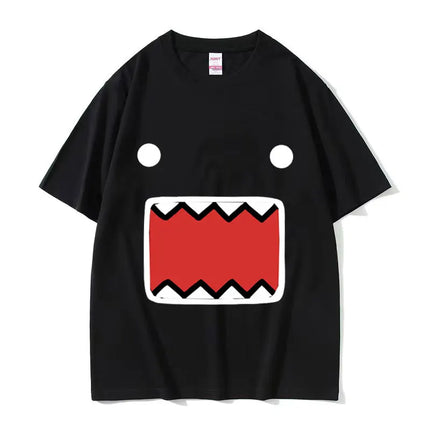 O-Neck Fashion Quality T-Shirt Casual Face Domo Kun Funny Meme Women Summer Short Sleeved Harajuku Streetwear Tops Tees