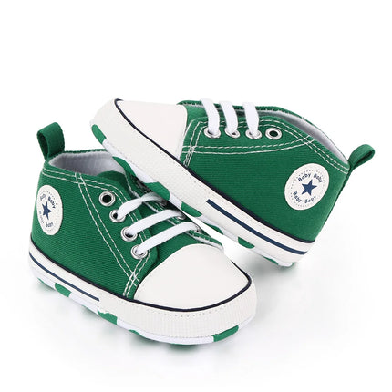 Spring New Baby Shoes Boy and Girl Classic Canvas Casual Sneakers Soft Sole Non-Slip Walking Newborn Toddler Shoes First Walkers