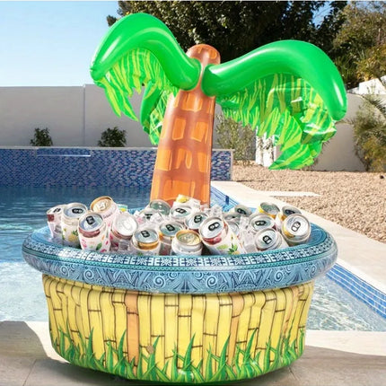 28'' Inflatable Palm Tree Cooler Luau Hawaiian Tropical Beach Themed  Blow Up Palm Trees Cooler Outdoor Party Supplies