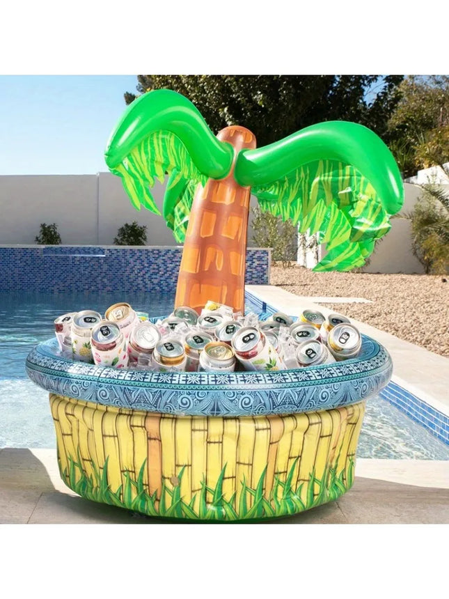 28'' Inflatable Palm Tree Cooler Luau Hawaiian Tropical Beach Themed  Blow Up Palm Trees Cooler Outdoor Party Supplies