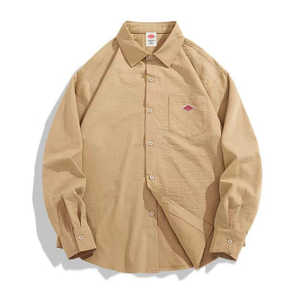 Korean Style Summer With Pocket Embroidery Button Down Tee high quality Men's Women Casual Long Sleeve Shirt Fashion couple Tops