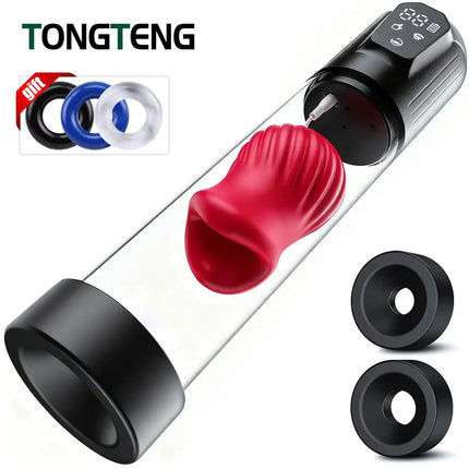 Electric Penis Pump with 5 Suction 6 Training Modes Automatic Male Masturbator LCD Pumps Enlargers Ault Sex Toys For Men