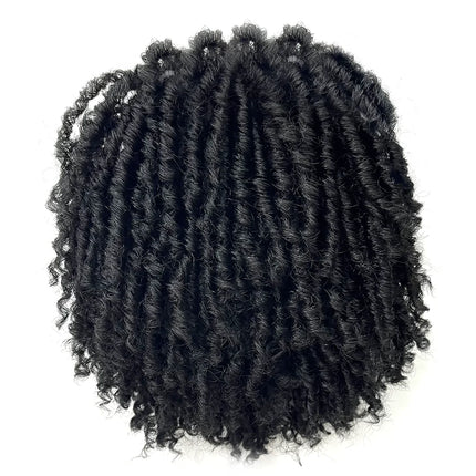Short Dreadlock Braided Half Wig Black/Brown/Blonde/Gray Synthetic Soft Faux Locs Wigs Braiding Wigs for Black Women/Men