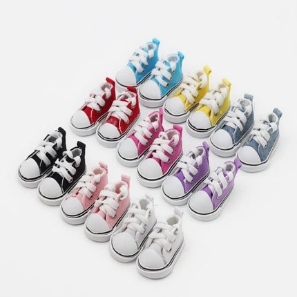 BJD Doll Clothes Accessory 5CM Mini Canvas Shoelace Doll Shoes for Play House Dress Up Accessory 1Pair