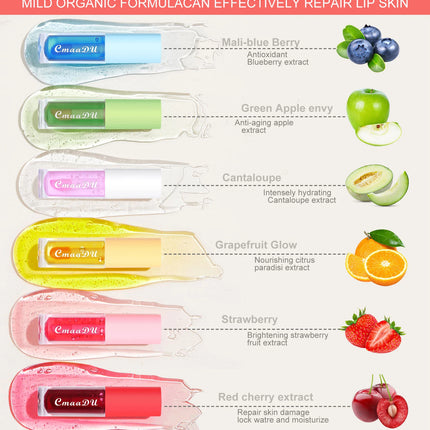 6 Color-Changing Lip Gloss  Fruity Scent Moisturizing and Long-Lasting Smooth Hydrating Temperature-Activated Lip tint