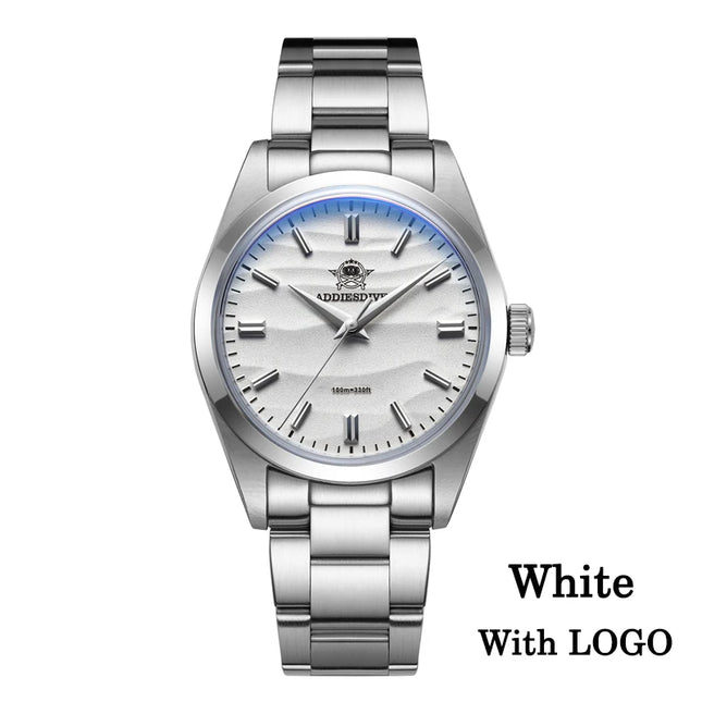 ADDIESDIVE Hot Sale AD2030 Quartz Watch Simple 10Bar Steel Dive Wristwatch Bubble Mirror Pot Cover Glass Sports 36mm Men Watches