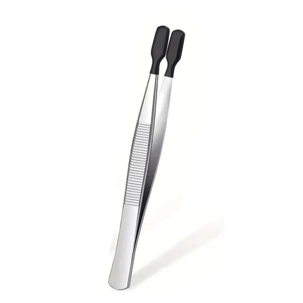 1/4 Pcs Tweezers With Rubber Tips Tweezers Rubber PVC Silicone Coated Non Marring Flat Tip Bent Tip Tweezers Tipped Tweezers