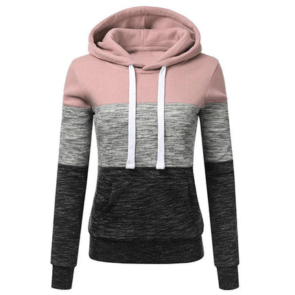 Thickened Fleece Long Sleeve Hoodie Jacket Loose Fit Pure Color Sweatshirt for Women Autumn Winter Polyester Fiber Casual Style