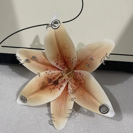 Exquisite Phalaenopsis Orchid Lily Keychain Creative Simulation Flower Bag Pendant Fashion Backpack Decoration Accessories Gifts