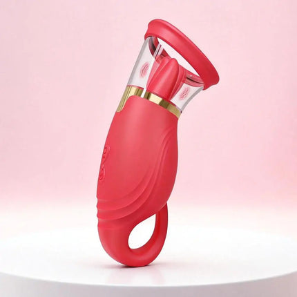 Red Vacuum Suction Tongue Licking Vibrating Egg Female Suction Device Suction And Vibration Device Female Massage Vibrating