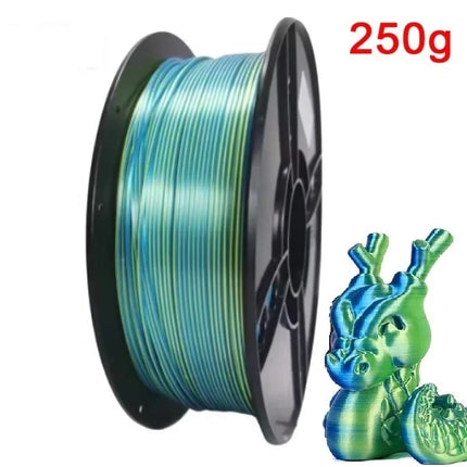 Dual Color Filament Silk PLA 1.75mm 1kg/500g/250g 3D Printer Filament High SpeedShiny PLA Multicolor Black Red Blue Bundle