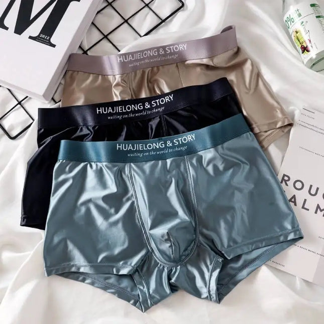 Men's Underpants Ice Silk Seamless Panties Men Underwear Smooth Breathable Boxer Shorts Underwear For Men