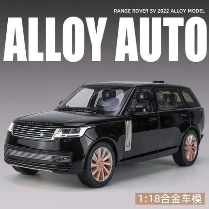 1:18 SV 2022 Alloy Car Model Toy Diecast Metal With Sound & Light Rubber Tire SUV Off-road Vehicle for Gift