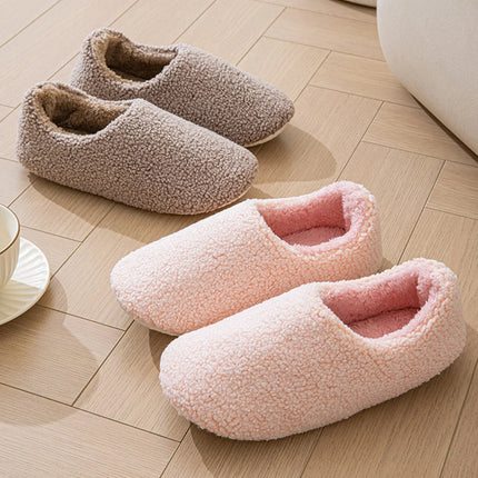 Women Plush Slippers Bedroom House Shoes Comfortable Closed Back Indoor Slippers Non-Slip Fuzzy Home Slippers for Indoor Outdoor
