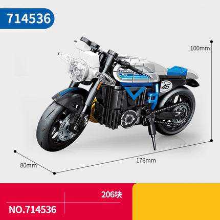 Technical Motorcycle Scrambler Cafe Racer V-max R1 NINJA ZX-10R Model Sets Building Block Motor Bricks Toys Collection For Gifts