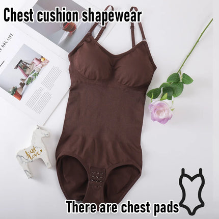 Shapewear Bodysuit for Tummy Control Women Hooks Crotch Body Shaper Stree Jumpsuit with Bras Abdomen Control