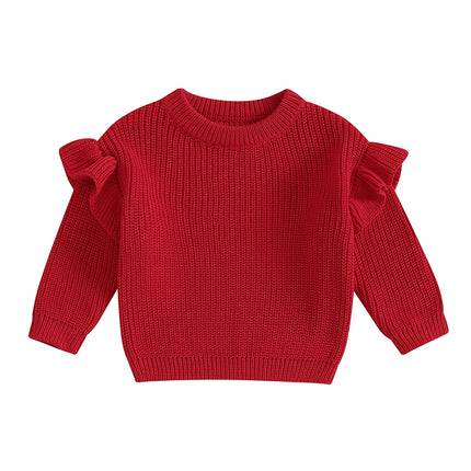 Baby Girls Knit Sweater Clothes New Toddler Infant Newborn Knitwear Soft Spring Long Sleeve Baby Solid Color Pullover Tops