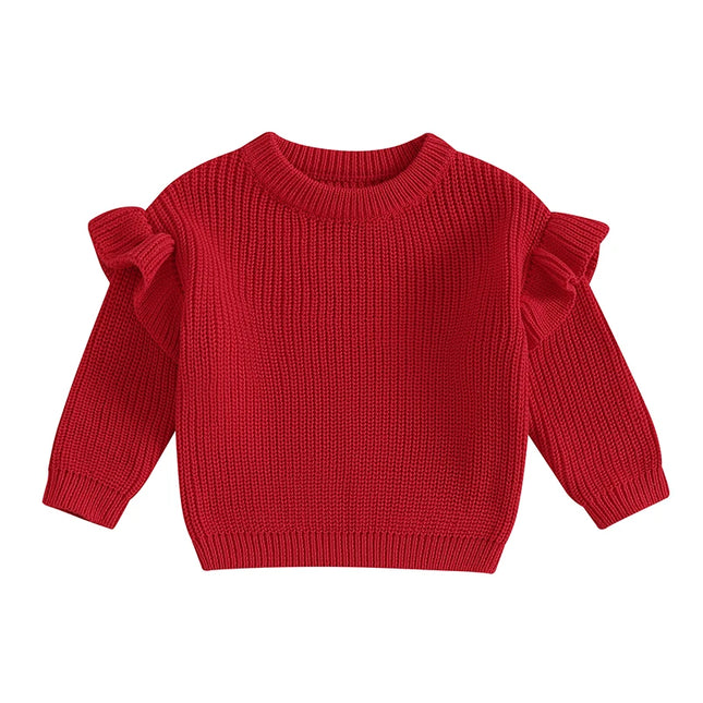 Baby Girls Knit Sweater Clothes New Toddler Infant Newborn Knitwear Soft Spring Long Sleeve Baby Solid Color Pullover Tops