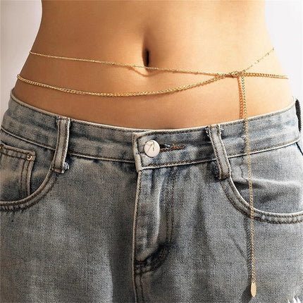 Fashion Boho Gold-plate Multilevel Star Moon Butterfly Snake Pendant Long Waist Chain For Women Beach Sexy Body Chains Jewelry