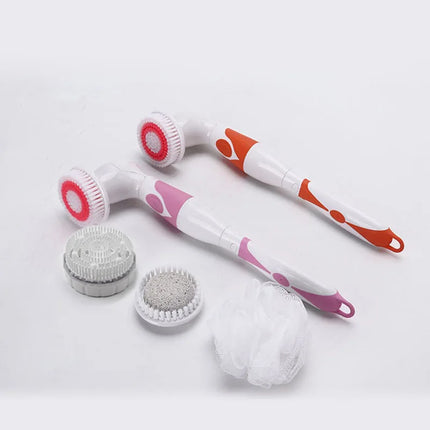 Multifunction Electric Bath Brush Massager Back-Rubbing Brush Long Handle Spinning Body Cleaning Spa Massage Shower Brush Sets