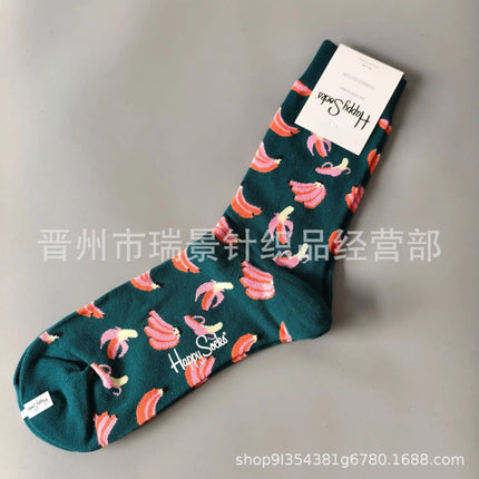 High Quality Fashionable Men's Mid-Calf Cotton Socks HappySocks New Arrival Suitable for All Seasons Swedish Design