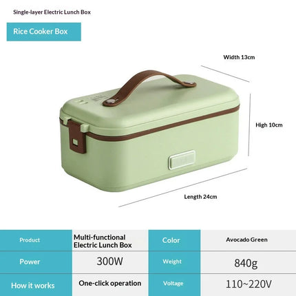 Hot Selling Stainless Steel Portable Electric Heating Lunch Box With Auto Warming Function for Office Travel and Camping Use