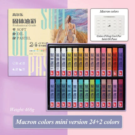 Kuelox Artistic Soft Oil Pastels Mini Professional Solid Oily Water-Soluble Painting Pigment Crayon For Gift Art School Supplies