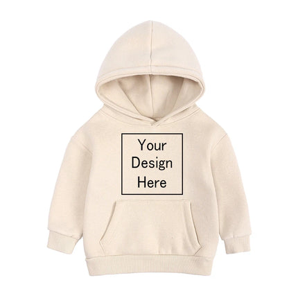 Kids Boy Girl Hoodies Custom Fleece Sweatshirts Toddler Solid Pullover Top Add Text Logo Image Print Cotton Long Sleeve Clothes