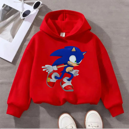 Kids Sonic The Hedgehog Hoodie Boys Girls Golden Super Sonic Print Sweatshirt Long Sleeve Casual Pullover Children's Cartoon